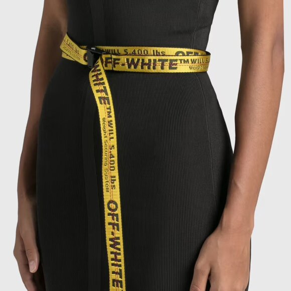 Off-White Mini Industrial Belt SS19 Yellow Black Adjustable main image 4